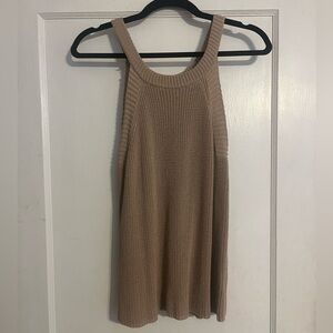 Pink Lily Tan Knit Tank Top